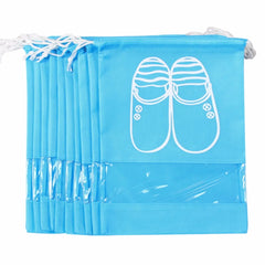 10Pcs Shoe Dust Covers Non-Woven Drawstring Storage Bag Travel Pouch