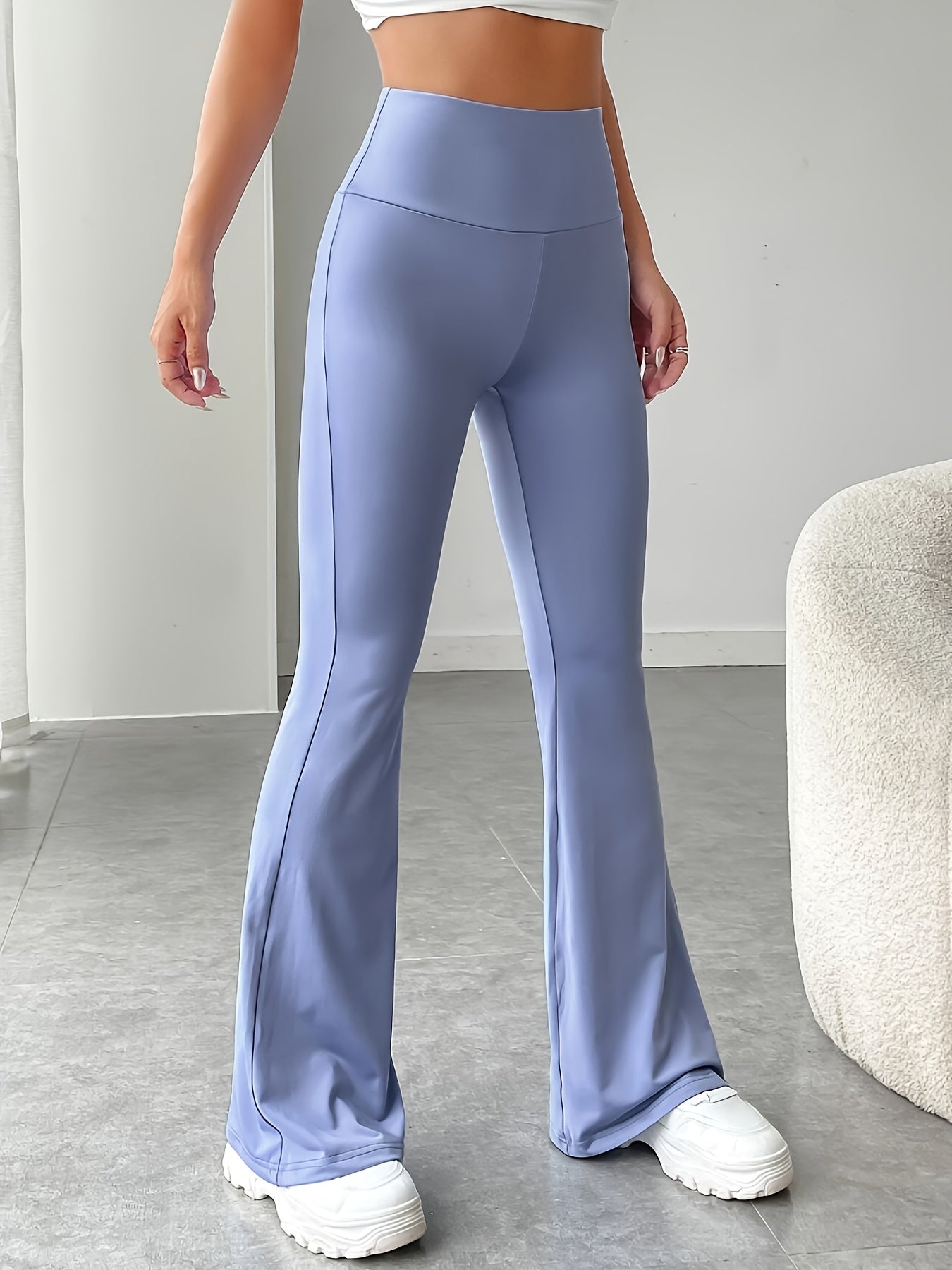 Women's Plus Size High Rise Flared Leg Trousers