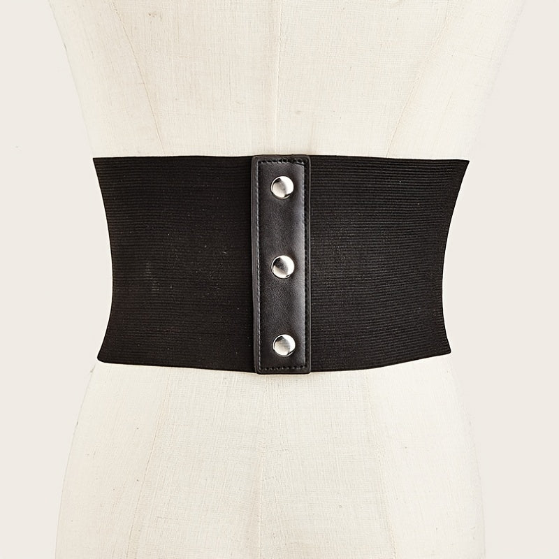 Women's Pu Leather Corset Belt Wide Retro Elastic Tight Waist Dress