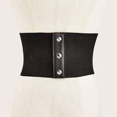 Women's Pu Leather Corset Belt Wide Retro Elastic Tight Waist Dress