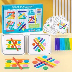 Kids Rainbow Stick Puzzle Montessori Toys Educational Wooden Toy