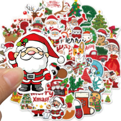 50pcs Cartoon Christmas Sticker Set for DIY Gift Decorations