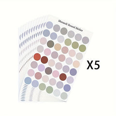 5 Sheets Polka Dot Stickers 2 16 Cm Labels Morandi Round Stickers