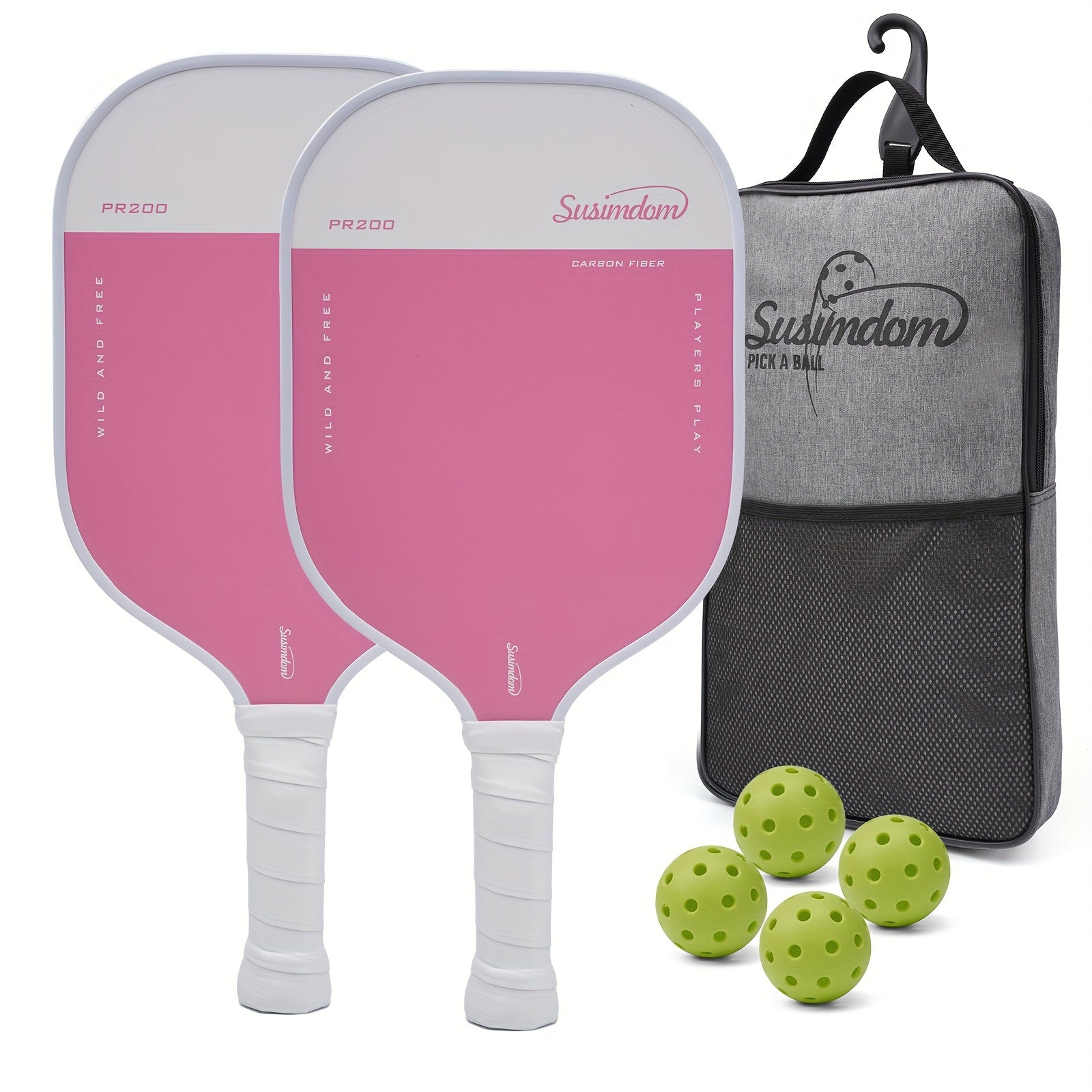 Pickleball Paddles Set PR200 Racket 2pcs Bag 1pc