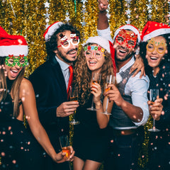 12 Pack Christmas Party Glasses Paper Props Festive Holiday Themed Eyewear