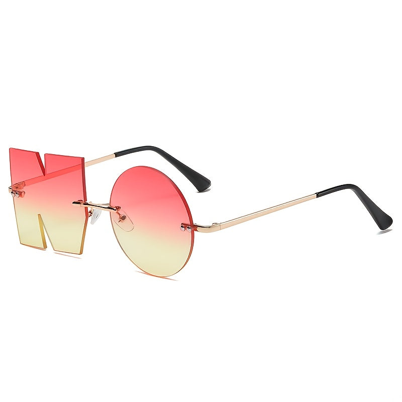 Alphabet Shape Party Sunglasses Rimless Beach Eyewear