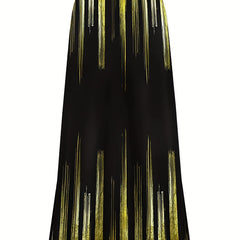  Ombre Stripe Print Maxi Skirt