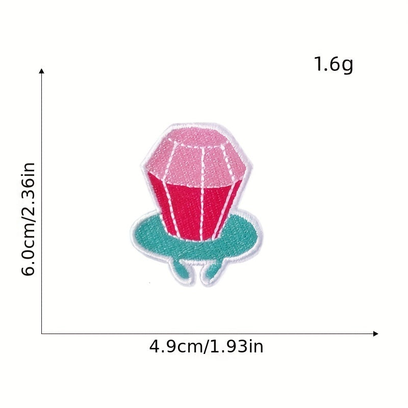 12pcs Pink Set Iron On Patches Sew On Embroidered Applique Repair Patches