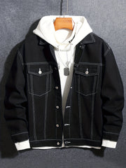 Men's Denim Street Style Jacket Coat for Spring Fall