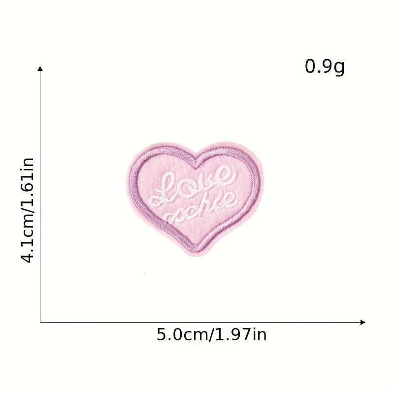 12pcs Pink Set Iron On Patches Sew On Embroidered Applique Repair Patches