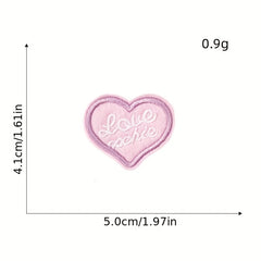 12pcs Pink Set Iron On Patches Sew On Embroidered Applique Repair Patches