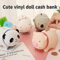 Vinyl Doll Children Piggy Bank Cartoon Piggy Bank Tiktok Creative Gift