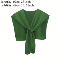 Casual Knitted Shawl Spring & Summer Solid Wrap Windproof Cape Dress Top