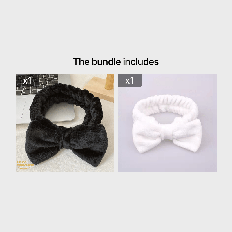 Bow Headband For Face Washing Spa Skincare