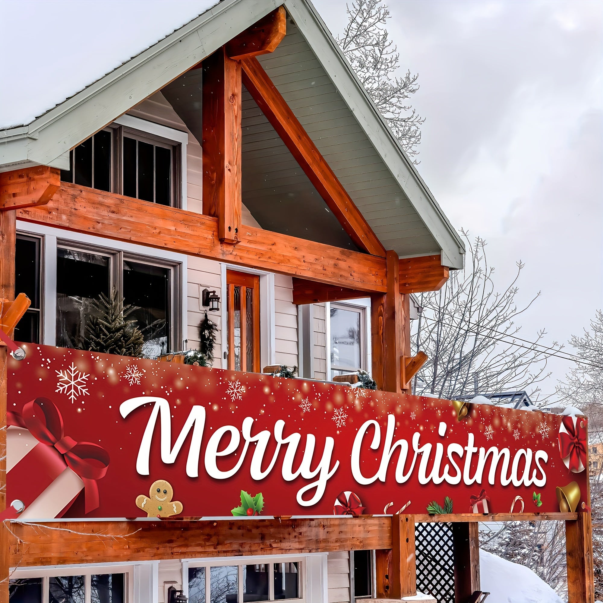 Outdoor Merry Christmas Banner 304.8x50.8 cm for Party Decorations