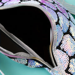 Mermaid Sequin Scales Tail Fanny Waist Pack Crossbody Purse