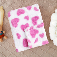 Soft Plush Love Heart Blanket for Kids Purple