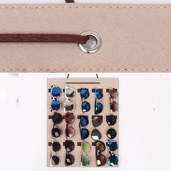 Two Tone Hanging Glasses Organizer 15 Slots Foldable Sunglasses Reading Glasses