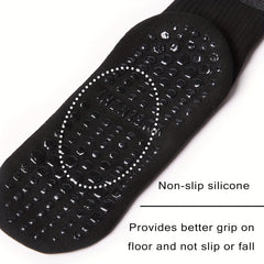 6 Pairs Women's Non Slip Yoga Pilates Socks Breathable Medium Tube