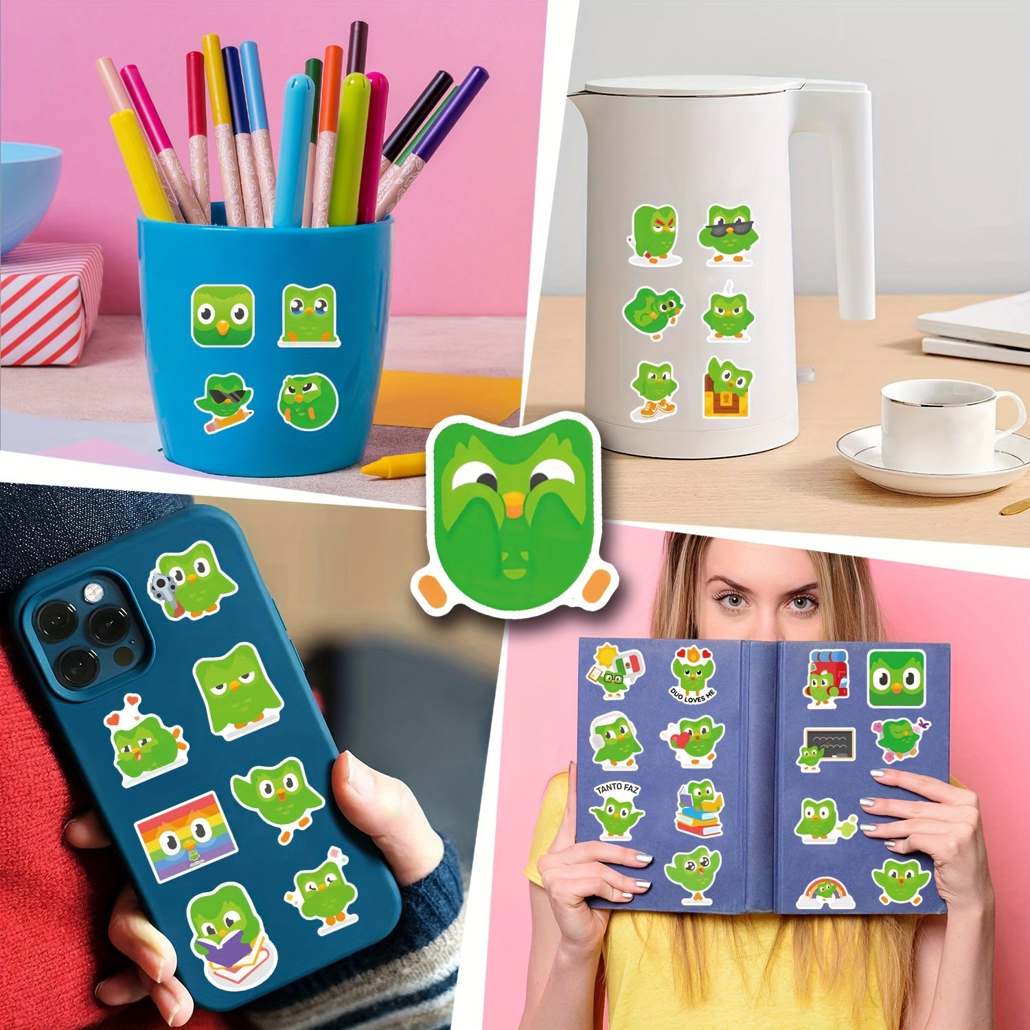 55 Duolingo Cartoon Stickers for Personalizing Items