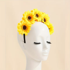 Boho Sunflower Hair Band Yellow Flower Headband
