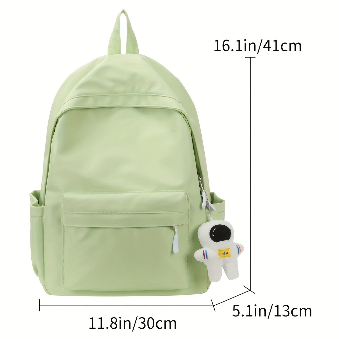 Casual Student Bag Lightweight Backpack With Pendant