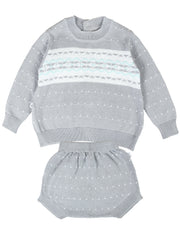 Baby Knitted Preppy Style Sweater Set for Boys and Girls