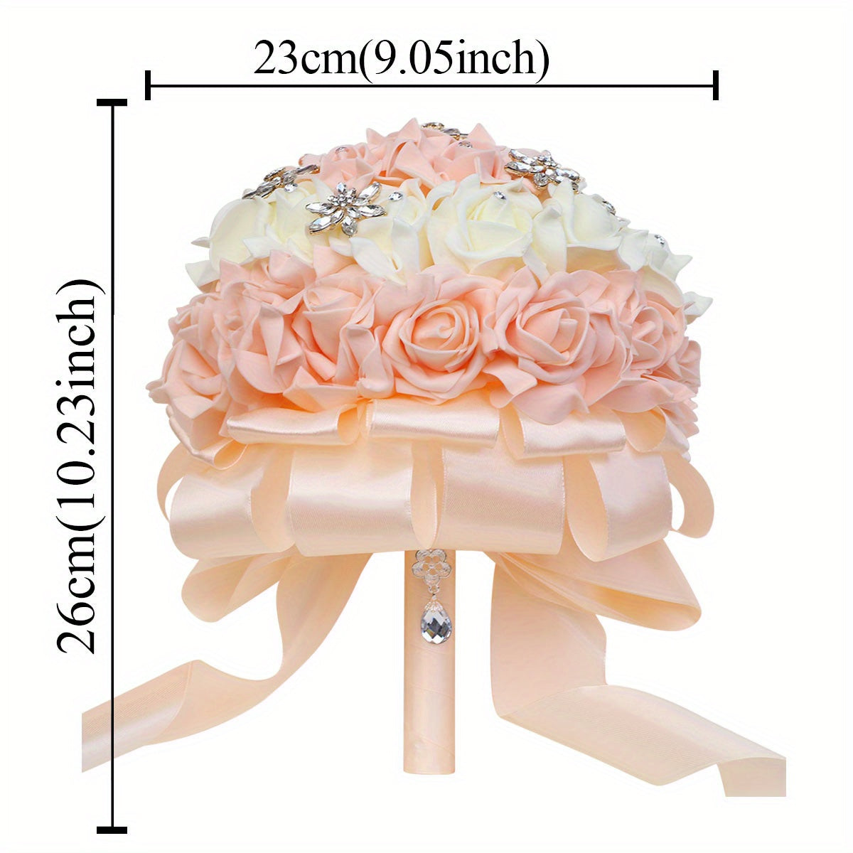 Blood Tooth Wedding Bridesmaid Bouquet with Rhinestone Sash
