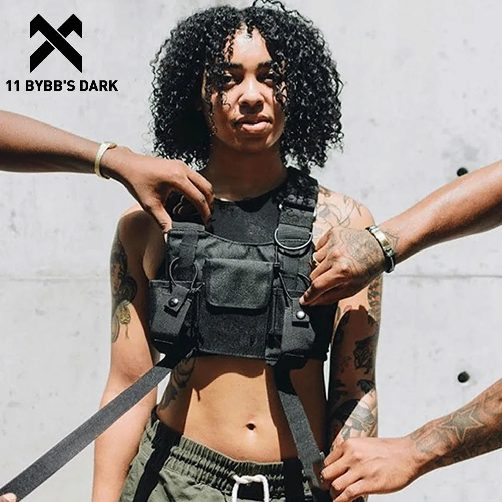 BYBB'S DARK Hip Hop Streetwear Men Tactical Shoulder Bags Chest Rig Bag