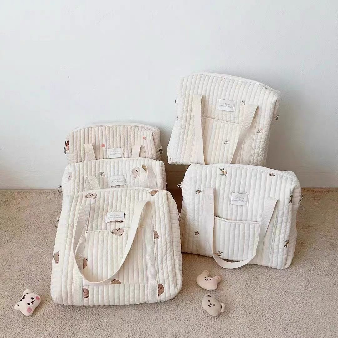 Mommy Bag Embroidery Satchel Outdoor Travel Baby Storage Bag