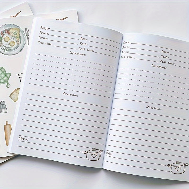 Large Size B5 Blank Recipe Book for 80 Recipes