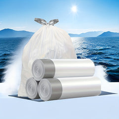 45 Heavy Duty Waste Bags with Carrying Strap for Kitchen & Bathroom