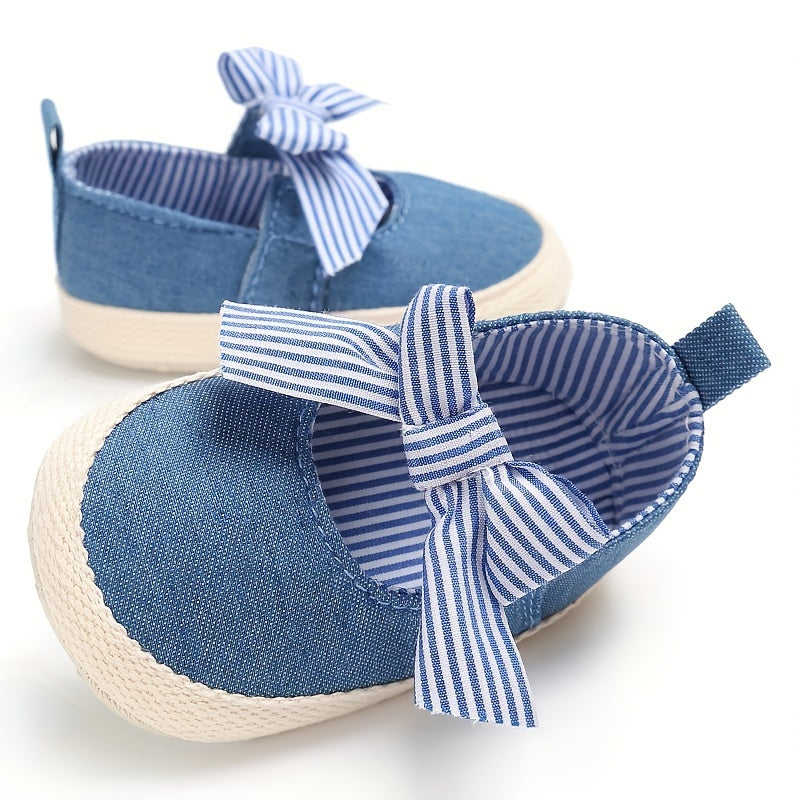 Bowknot Sneakers For Baby Girls Lightweight Non slip Walking Shoes