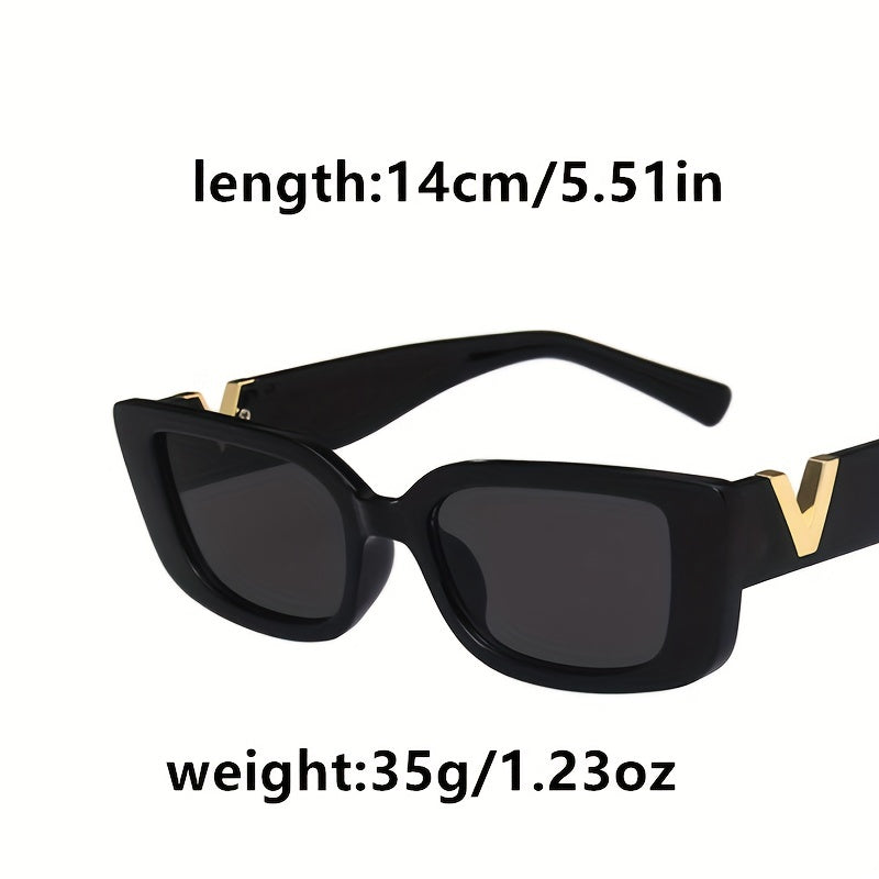 Rectangle Sunglasses For Women Men V Carved Glasses For Beach Party Club UV400