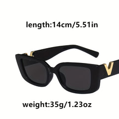 Rectangle Sunglasses For Women Men V Carved Glasses For Beach Party Club UV400