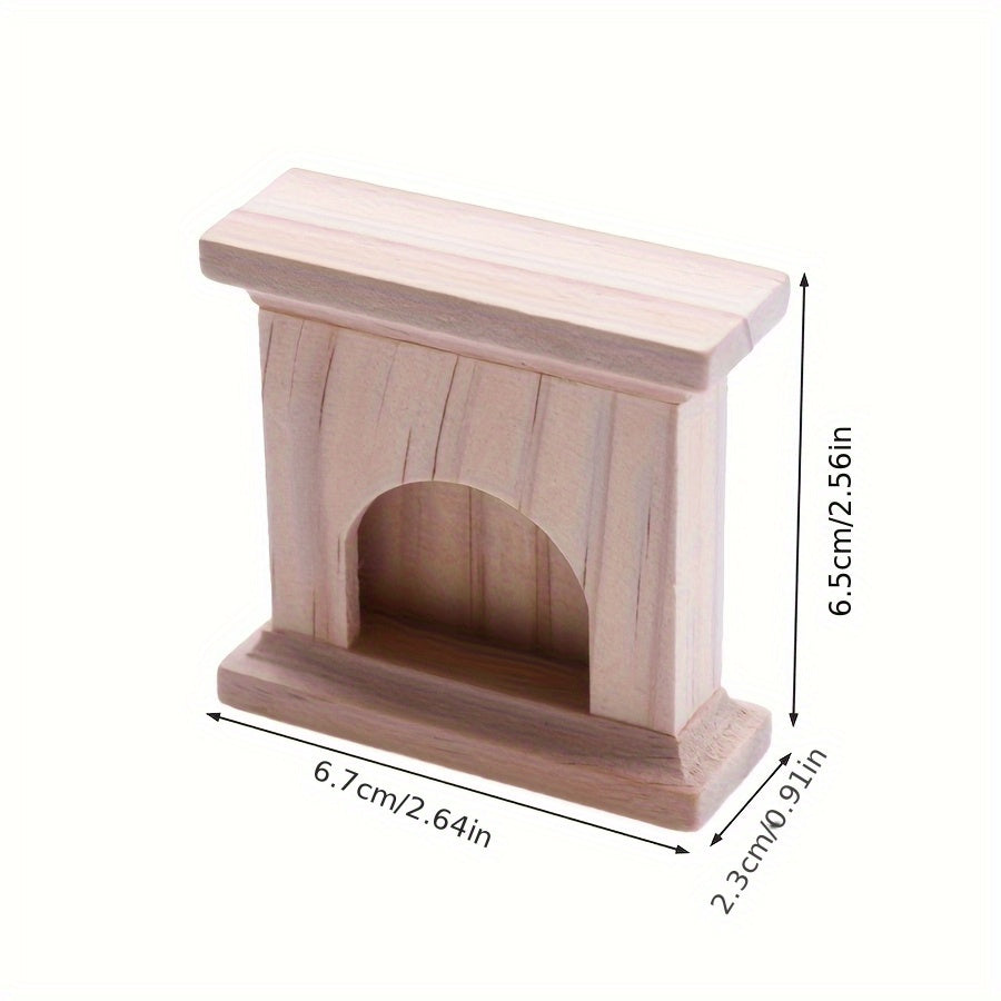 Miniature Dollhouse Fireplace Ornament Set - DIY Home Decor