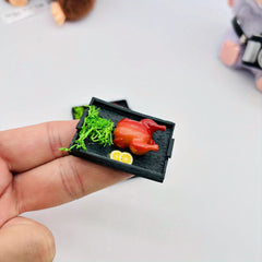 Miniature Christmas Roast Chicken and Duck Scene Model Doll House Decor