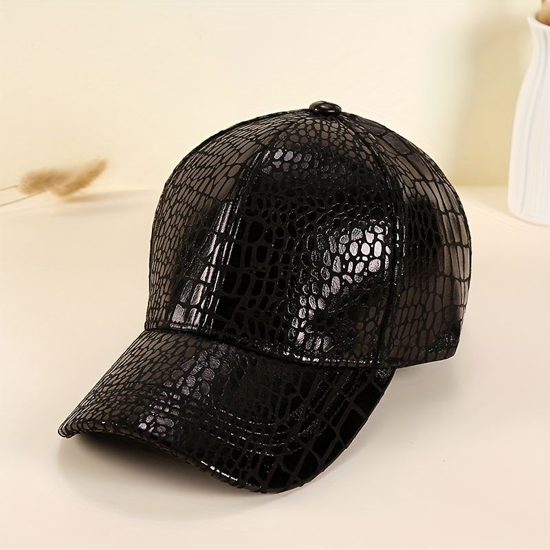 PU Pattern Baseball Cap Men's All match Sunshade Sunscreen Champagne Golden Brig