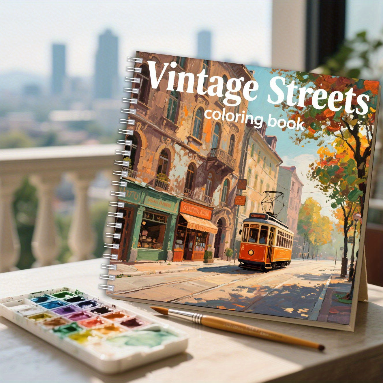 Adult Relaxation Coloring Book - Retro Street Theme