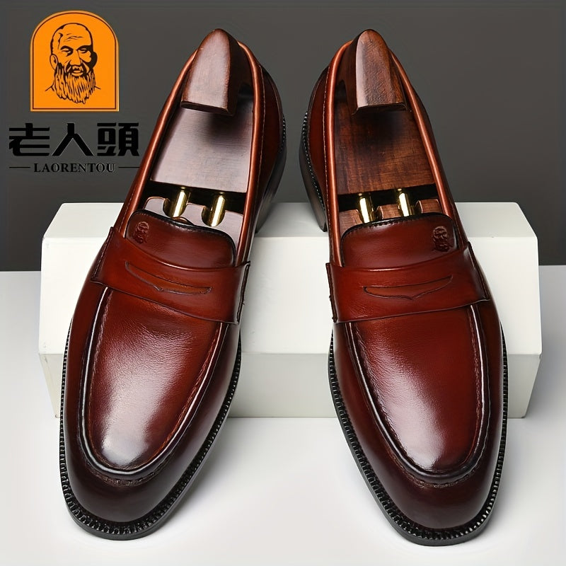 LAORENTOU Men's Leather Dress Shoes Lightweight Formal Shoes For Wedding