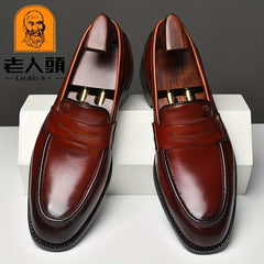 LAORENTOU Men's Leather Dress Shoes Lightweight Formal Shoes For Wedding