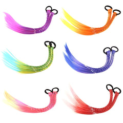 6pcs Colorful Braided Wigs Hair Ties Ponytail Accessories
