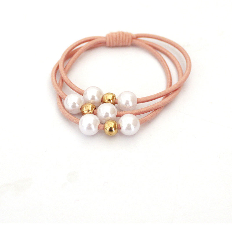 10pcs Faux Pearl Hair Ties Elastic Hair Bands Ropes Hair Elastics Scrunchies