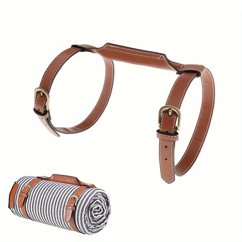 Adjustable PU Leather Yoga Mat Strap with Buckle