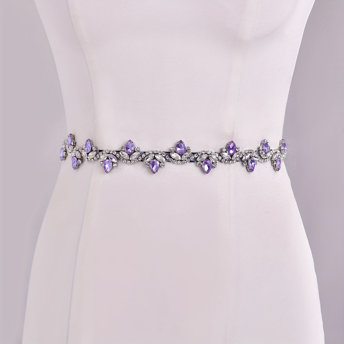Purple Rhinestone Belt with Wave for Weddings and Events