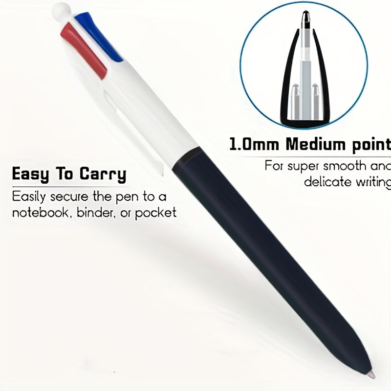 DORESS 4 Count Pack Ballpoint Pens Medium Point 1.0mm 4 Colors