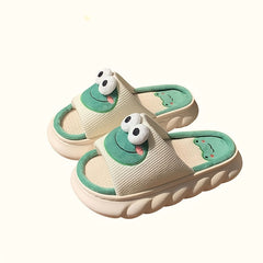 Men's Anti-Skid Frog Slides Open Back Slippers Elevator Shoes