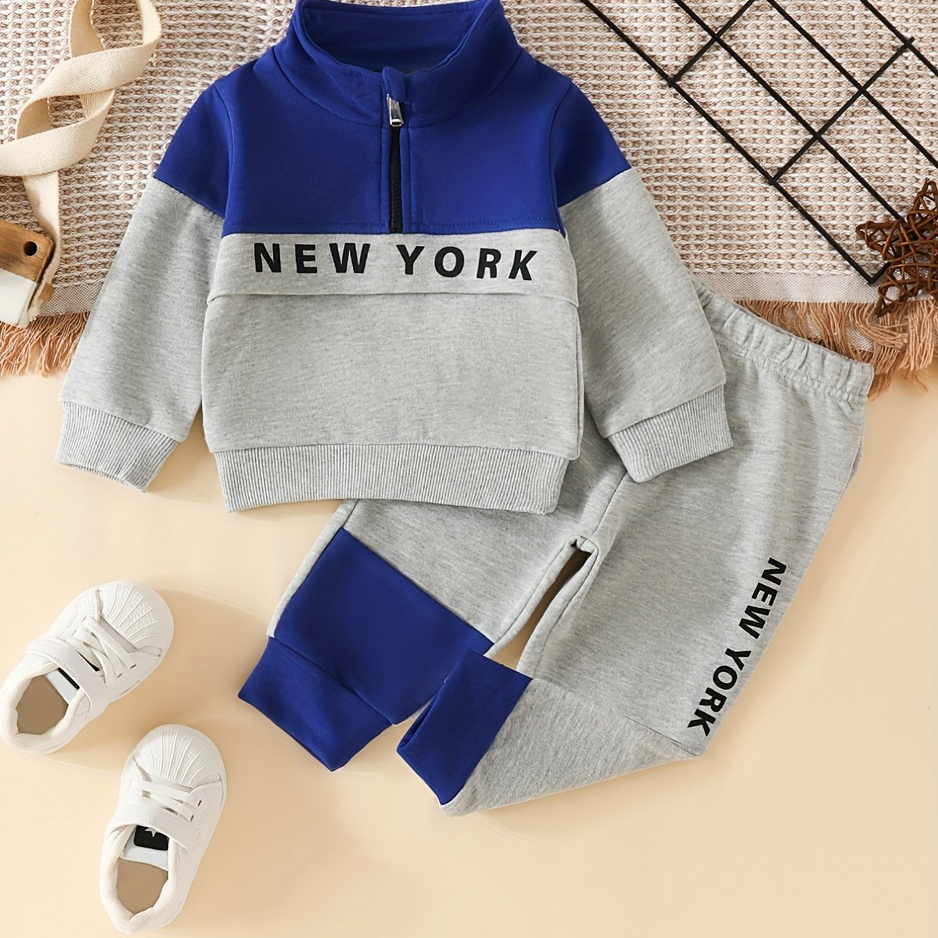 Toddler Baby YORK Sweatshirt & Sweatpants Set Kids Sweatsuit 2pcs