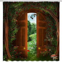 Fantasy Garden Shower Curtain with 12 Hooks