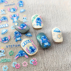 Matte Stitch Nail Stickers Hearts DIY Self Adhesive Decals